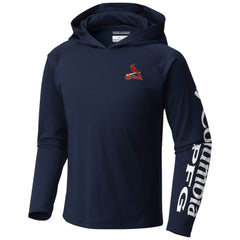 Navy St. Louis Cardinals Columbia Youth Terminal Tackle Long Sleeve Hoodie T-Shirt