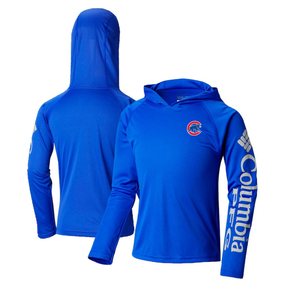 Royal Chicago Cubs Columbia Youth Terminal Tackle Long Sleeve Hoodie T-Shirt