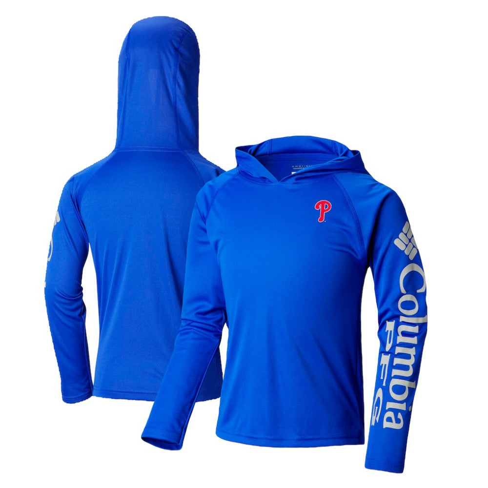 Royal Philadelphia Phillies Columbia Youth Terminal Tackle Long Sleeve Hoodie T-Shirt