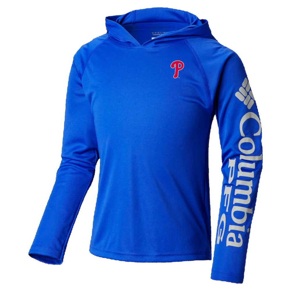 Royal Philadelphia Phillies Columbia Youth Terminal Tackle Long Sleeve Hoodie T-Shirt