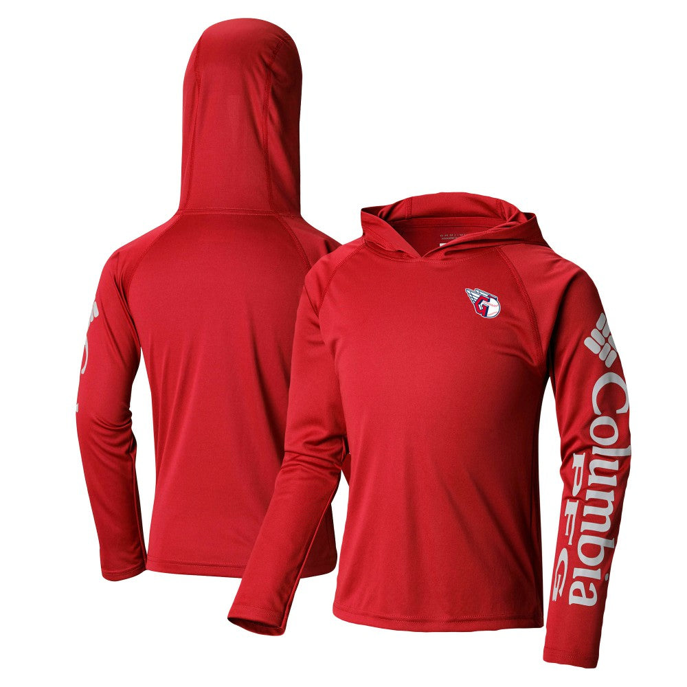 Red Cleveland Guardians Columbia Youth Terminal Tackle Long Sleeve Hoodie T-Shirt
