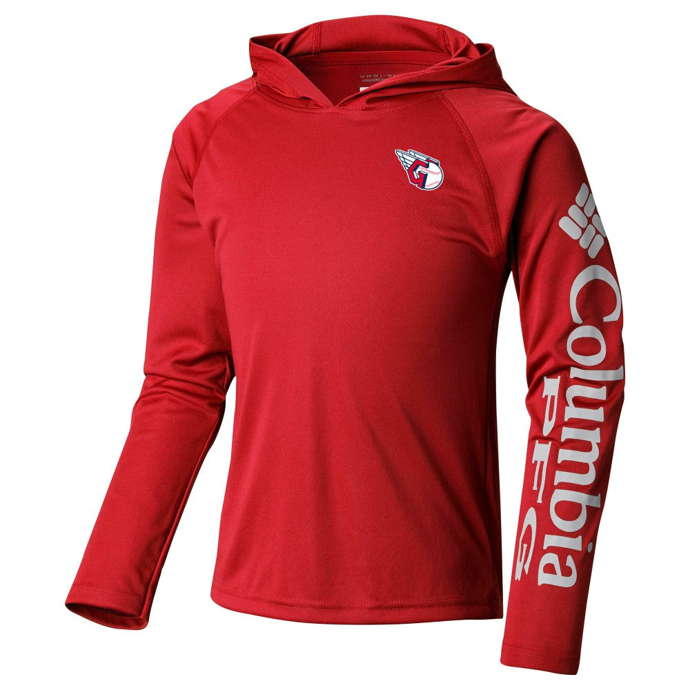 Red Cleveland Guardians Columbia Youth Terminal Tackle Long Sleeve Hoodie T-Shirt