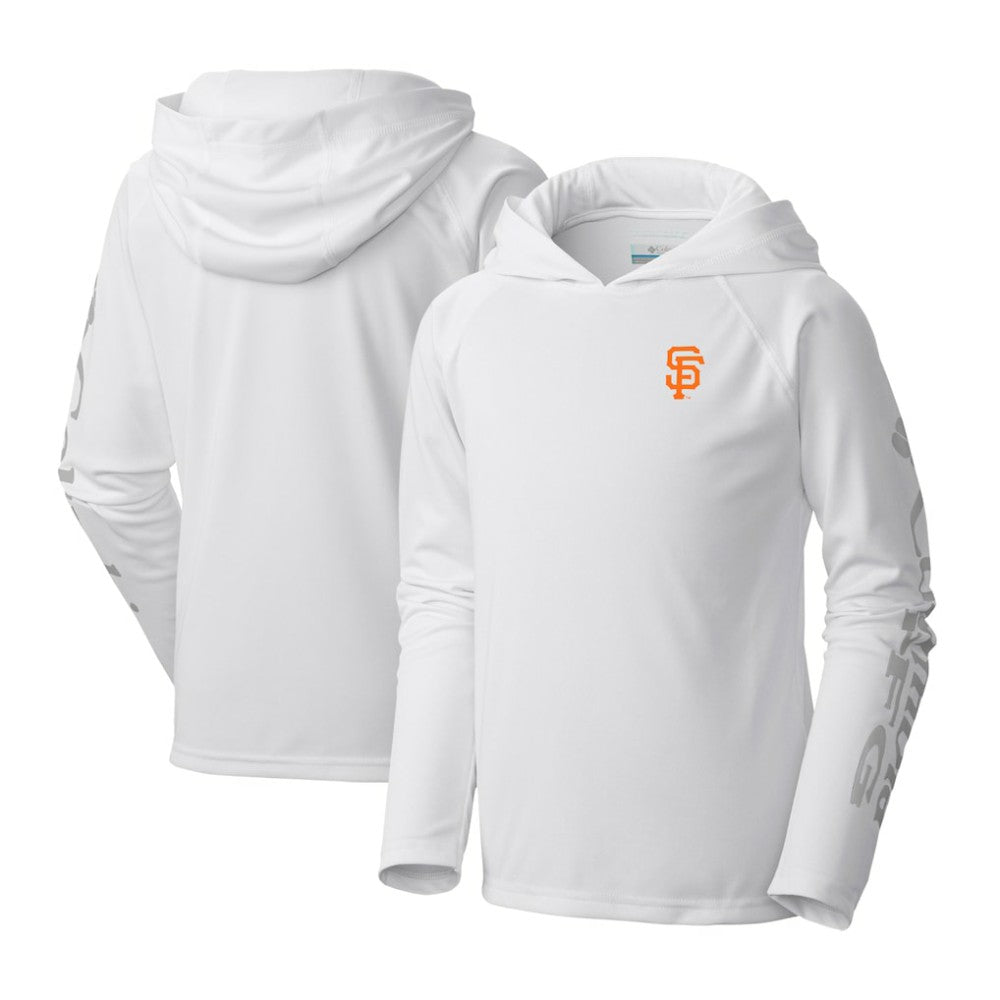 White San Francisco Giants Columbia Youth Terminal Tackle Long Sleeve Hoodie T-Shirt