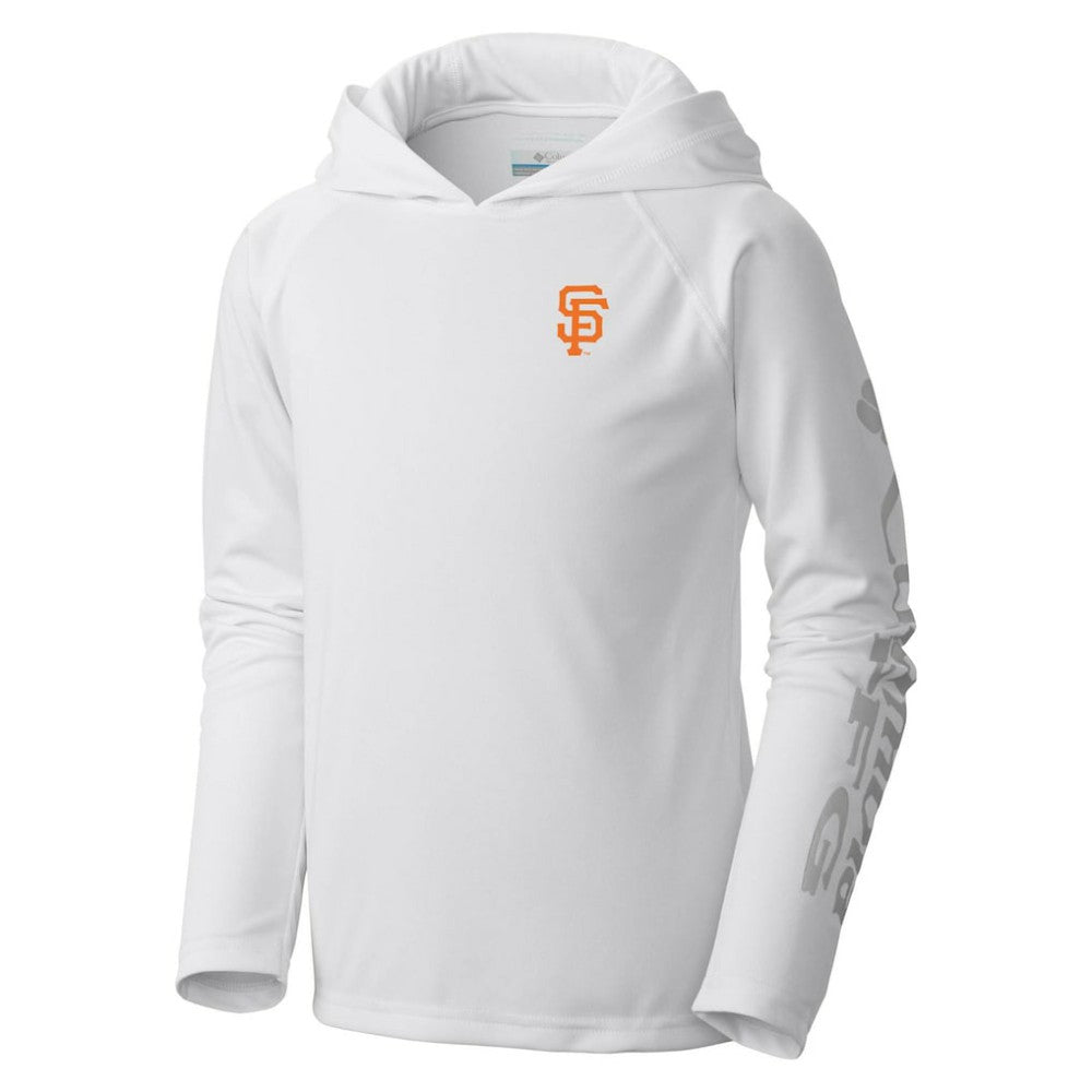 White San Francisco Giants Columbia Youth Terminal Tackle Long Sleeve Hoodie T-Shirt