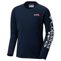 Navy Atlanta Braves Columbia Youth Terminal Tackle Long Sleeve T-Shirt