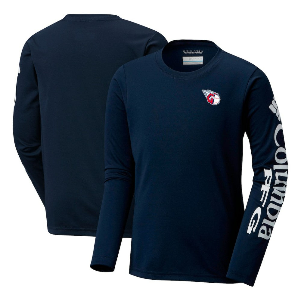 Navy Cleveland Guardians Columbia Youth Terminal Tackle Long Sleeve T-Shirt