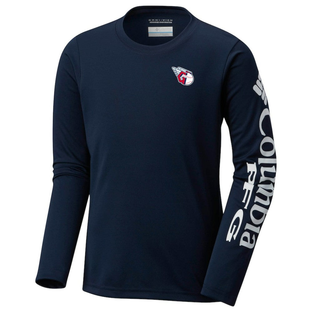 Navy Cleveland Guardians Columbia Youth Terminal Tackle Long Sleeve T-Shirt
