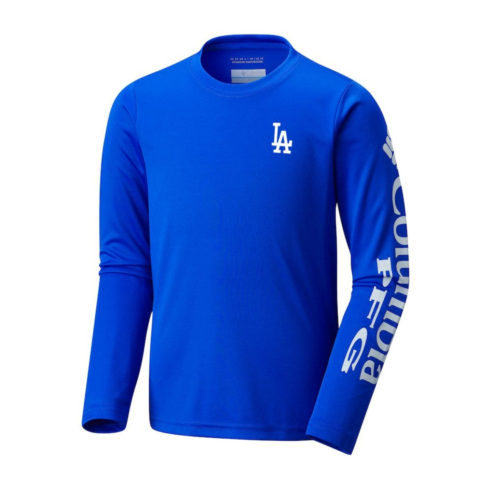 Royal Los Angeles Dodgers Columbia Youth Terminal Tackle Long Sleeve T-Shirt