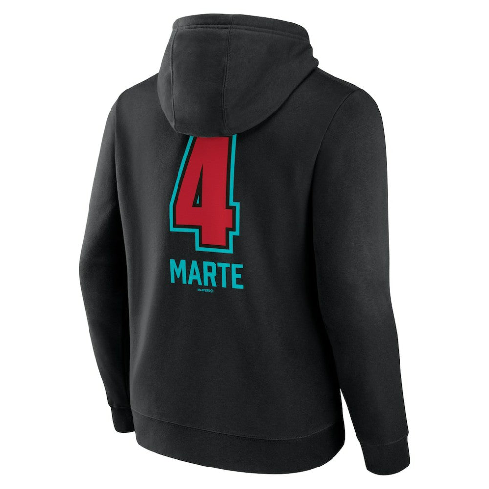 Black Ketel Marte Arizona Diamondbacks Name & Number Fastball Pullover Hoodie