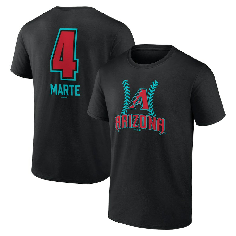 Black Ketel Marte Arizona Diamondbacks Name & Number Fastball T-Shirt