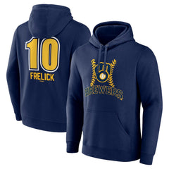 Navy Sal Frelick Milwaukee Brewers Name & Number Fastball Pullover Hoodie