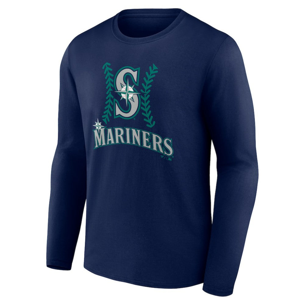 Navy Cal Raleigh Seattle Mariners Name & Number Fastball Long Sleeve T-Shirt