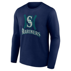 Navy Cal Raleigh Seattle Mariners Name & Number Fastball Long Sleeve T-Shirt