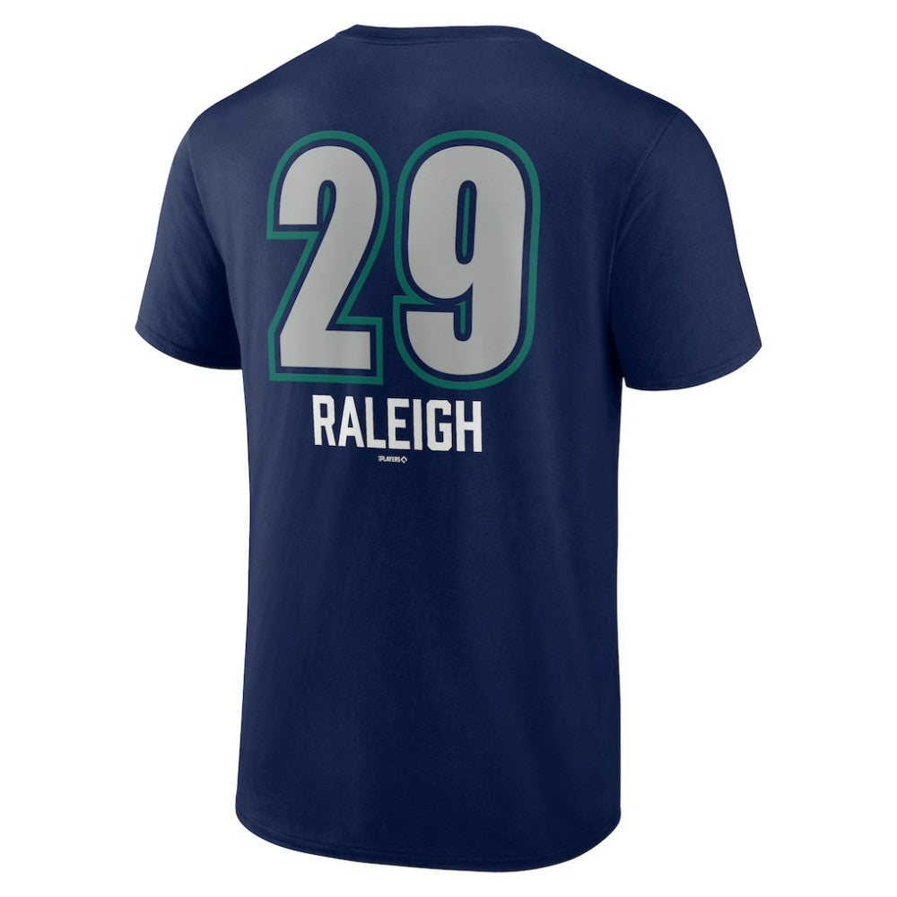 Navy Cal Raleigh Seattle Mariners Name & Number Fastball T-Shirt