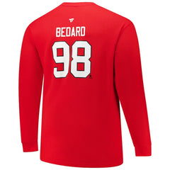 NHL Connor Bedard Chicago Blackhawks Profile Big & Tall Name & Number Thermal Pullover Sweatshirt