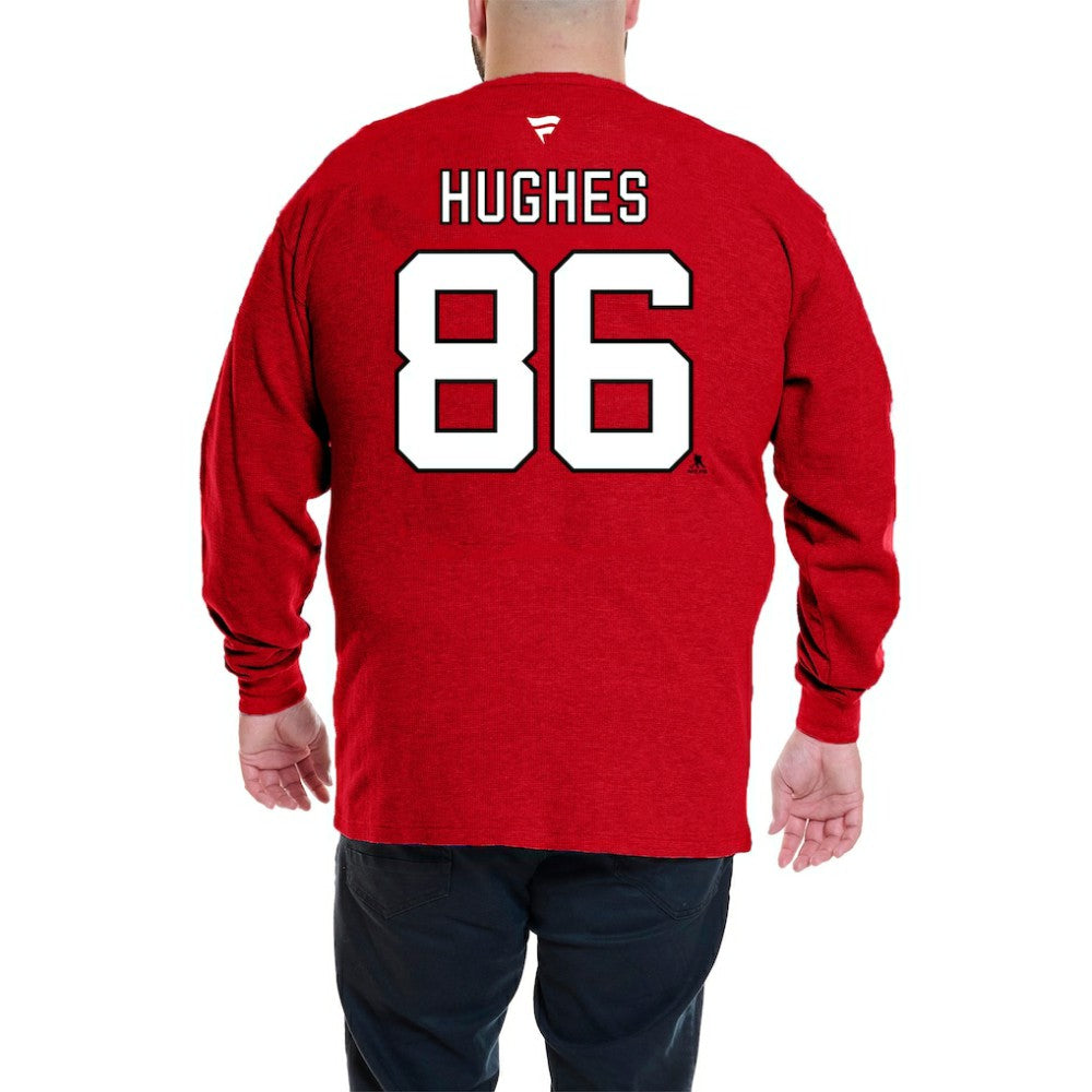 NHL Jack Hughes New Jersey Devils Profile Big & Tall Name & Number Thermal Pullover Sweatshirt