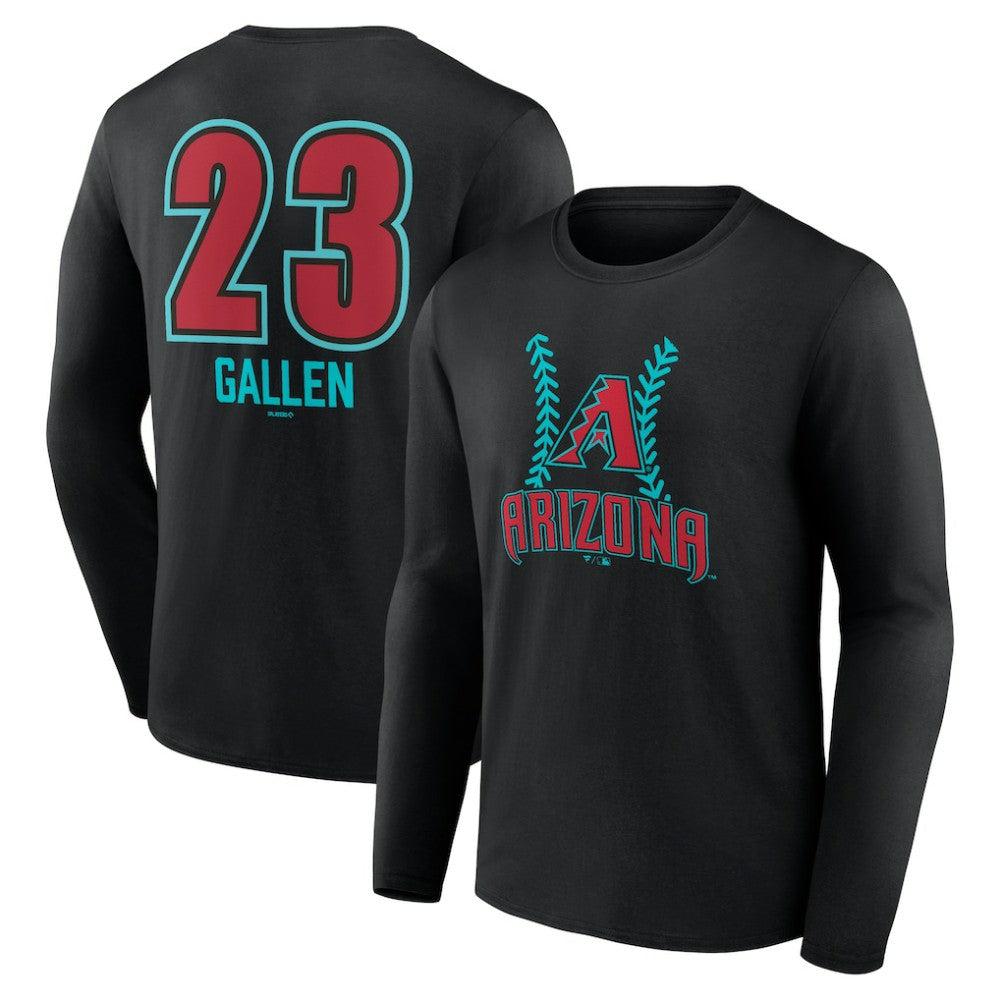 Black Zac Gallen Arizona Diamondbacks Name & Number Fastball Long Sleeve T-Shirt