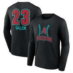 Black Zac Gallen Arizona Diamondbacks Name & Number Fastball Long Sleeve T-Shirt