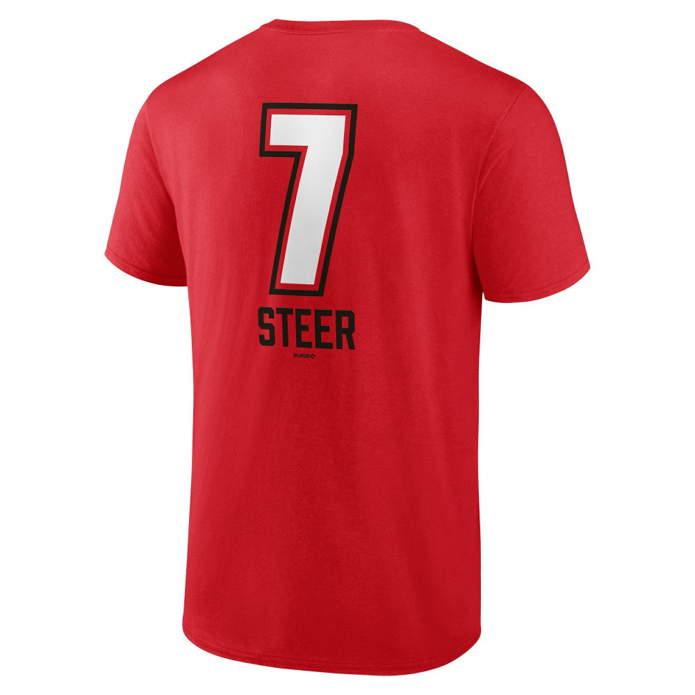 Red Spencer Steer Cincinnati Reds Name & Number Fastball T-Shirt