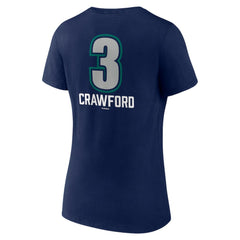 Navy J.P. Crawford Seattle Mariners Women's Name & Number Fastball V-Neck T-Shirt