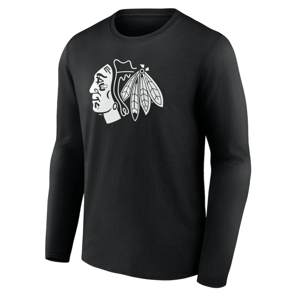 NHL Chicago Blackhawks Personalized Name & Number Monochrome Long Sleeve T-Shirt