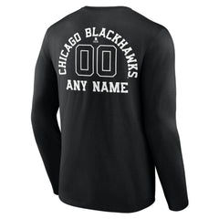 NHL Chicago Blackhawks Personalized Name & Number Monochrome Long Sleeve T-Shirt