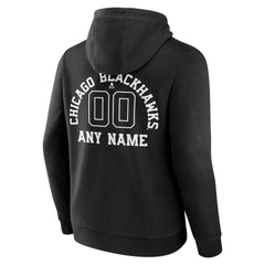 NHL Chicago Blackhawks Personalized Name & Number Monochrome Pullover Hoodie