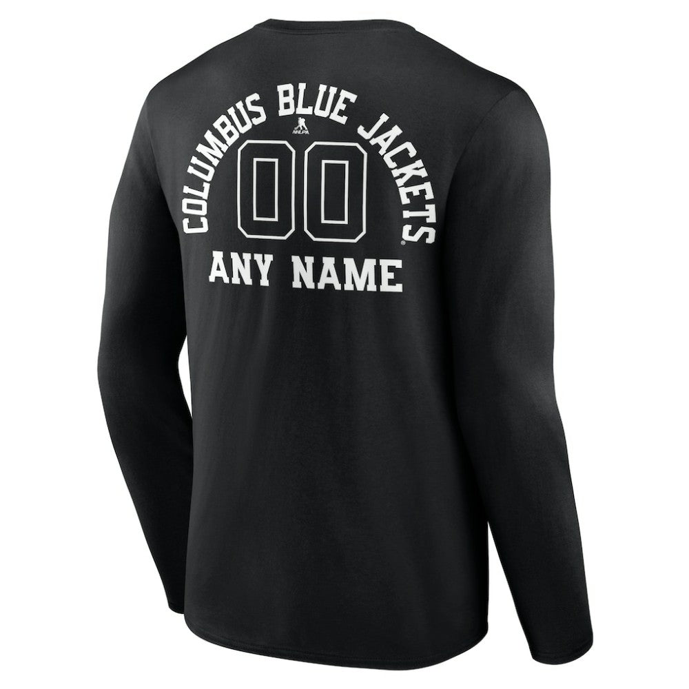 NHL Columbus Blue Jackets Personalized Name & Number Monochrome Long Sleeve T-Shirt