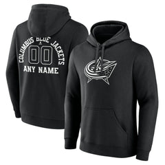 NHL Columbus Blue Jackets Personalized Name & Number Monochrome Pullover Hoodie