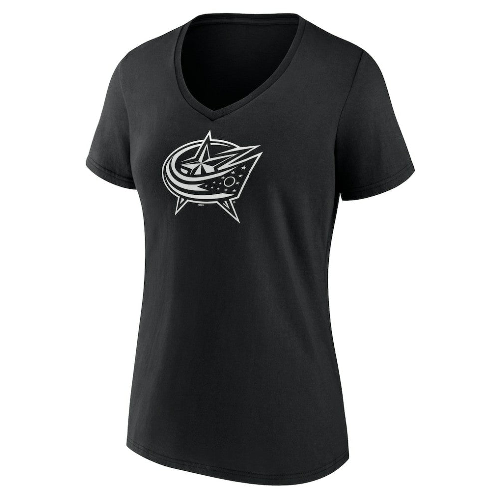 NHL Columbus Blue Jackets Women's Personalized Name & Number Monochrome V-Neck T-Shirt