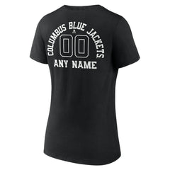 NHL Columbus Blue Jackets Women's Personalized Name & Number Monochrome V-Neck T-Shirt