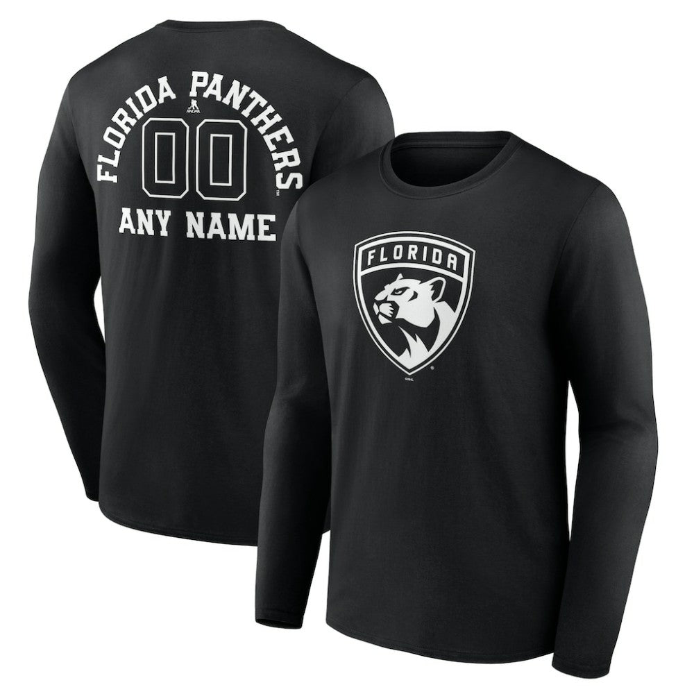 NHL Florida Panthers Personalized Name & Number Monochrome Long Sleeve T-Shirt