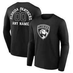 NHL Florida Panthers Personalized Name & Number Monochrome Long Sleeve T-Shirt