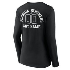 NHL Florida Panthers Women's Personalized Name & Number Monochrome Long Sleeve V-Neck T-Shirt