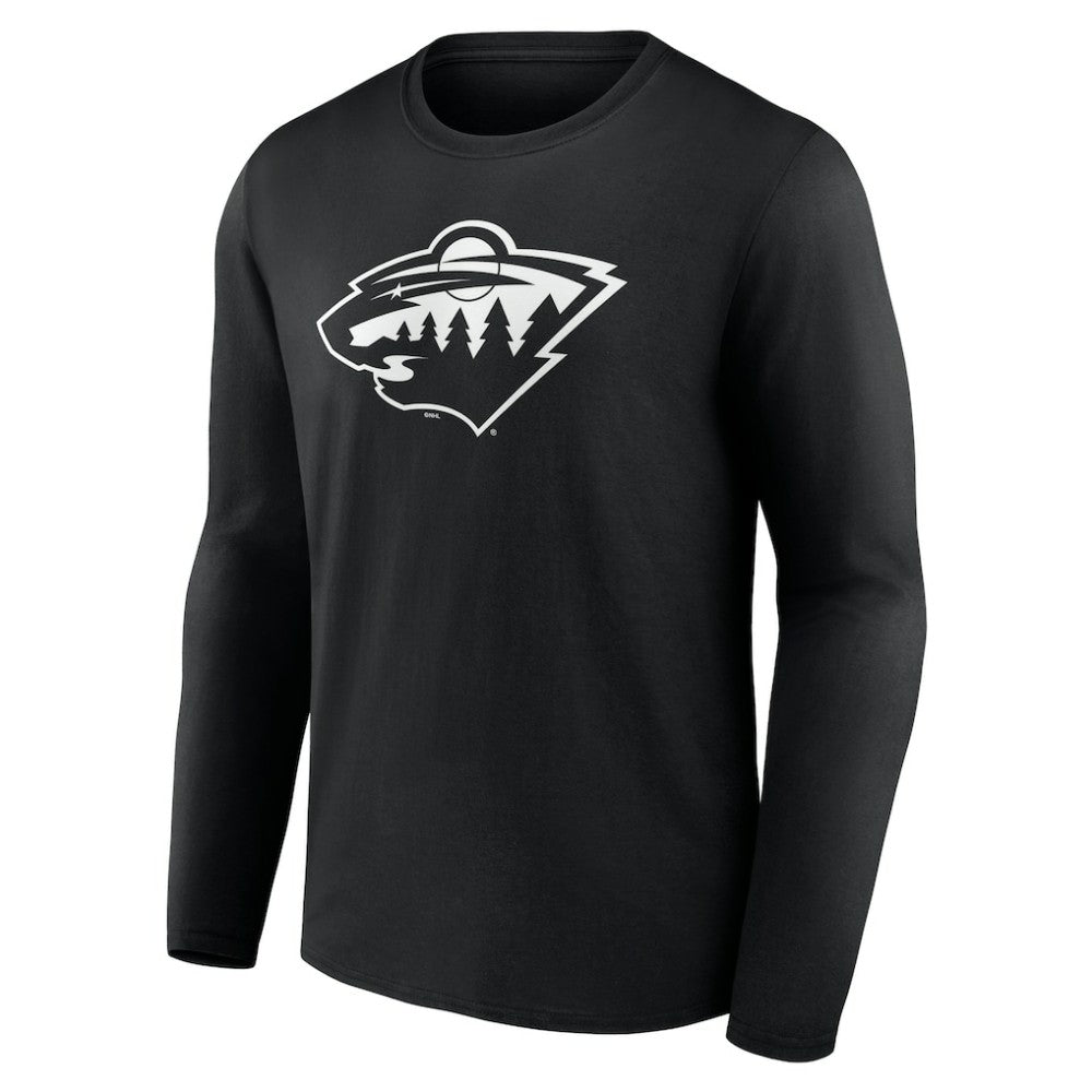 NHL Minnesota Wild Personalized Name & Number Monochrome Long Sleeve T-Shirt