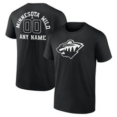 NHL Minnesota Wild Personalized Name & Number Monochrome T-Shirt