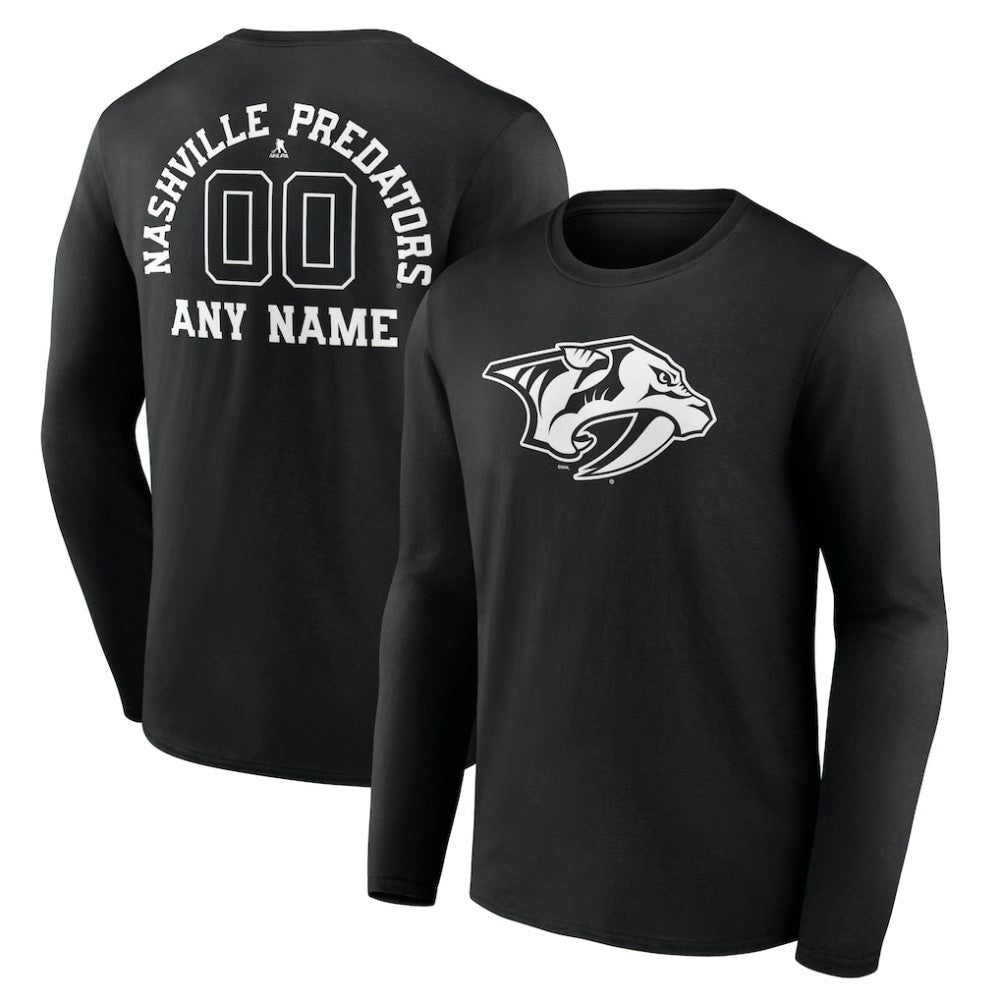 NHL Nashville Predators Personalized Name & Number Monochrome Long Sleeve T-Shirt