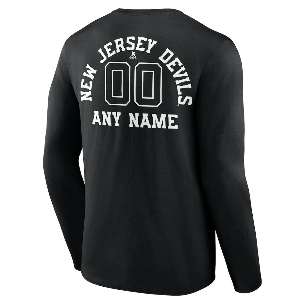 NHL New Jersey Devils Personalized Name & Number Monochrome Long Sleeve T-Shirt