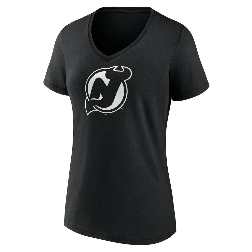 NHL New Jersey Devils Women's Personalized Name & Number Monochrome V-Neck T-Shirt