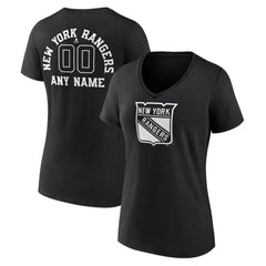 NHL New York Rangers Women's Personalized Name & Number Monochrome V-Neck T-Shirt