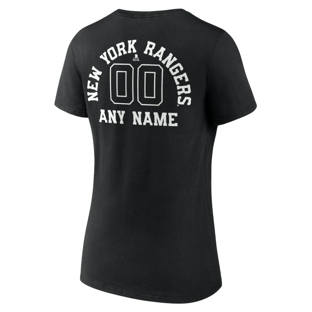 NHL New York Rangers Women's Personalized Name & Number Monochrome V-Neck T-Shirt