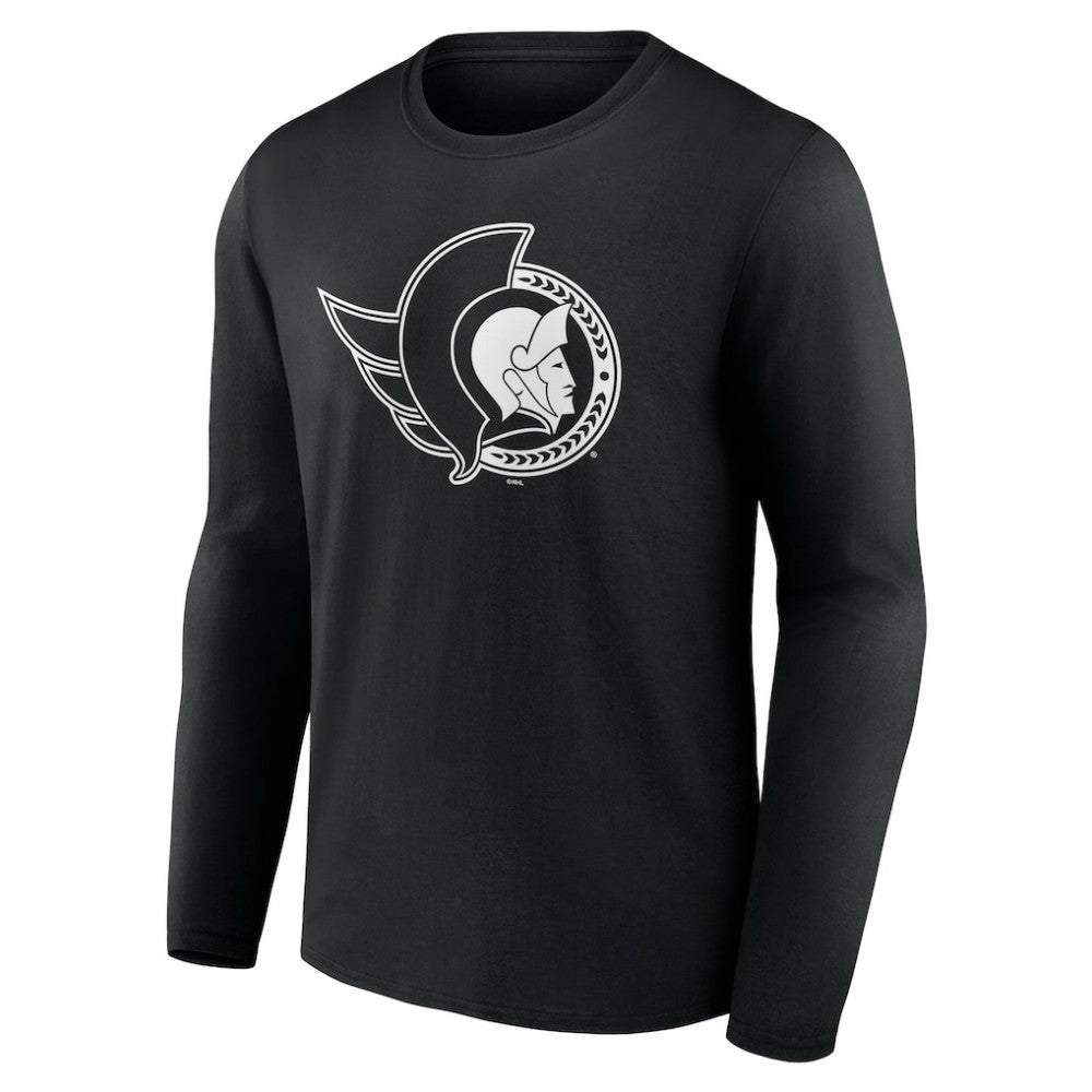 NHL Ottawa Senators Personalized Name & Number Monochrome Long Sleeve T-Shirt