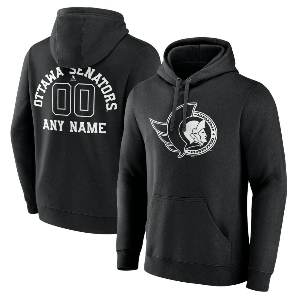 NHL Ottawa Senators Personalized Name & Number Monochrome Pullover Hoodie
