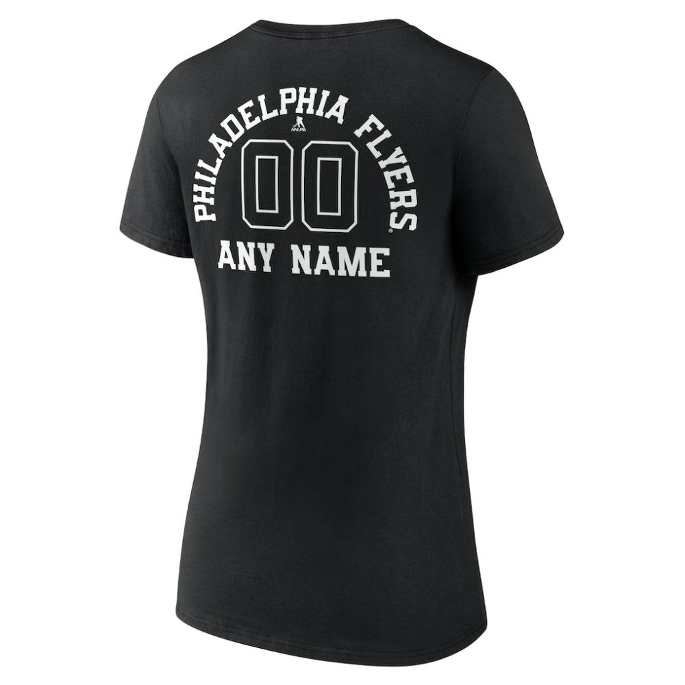 NHL Philadelphia Flyers Women's Personalized Name & Number Monochrome V-Neck T-Shirt