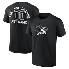 NHL San Jose Sharks Personalized Name & Number Monochrome T-Shirt