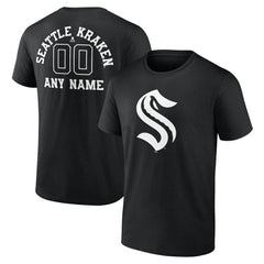 NHL Seattle Kraken Personalized Name & Number Monochrome T-Shirt