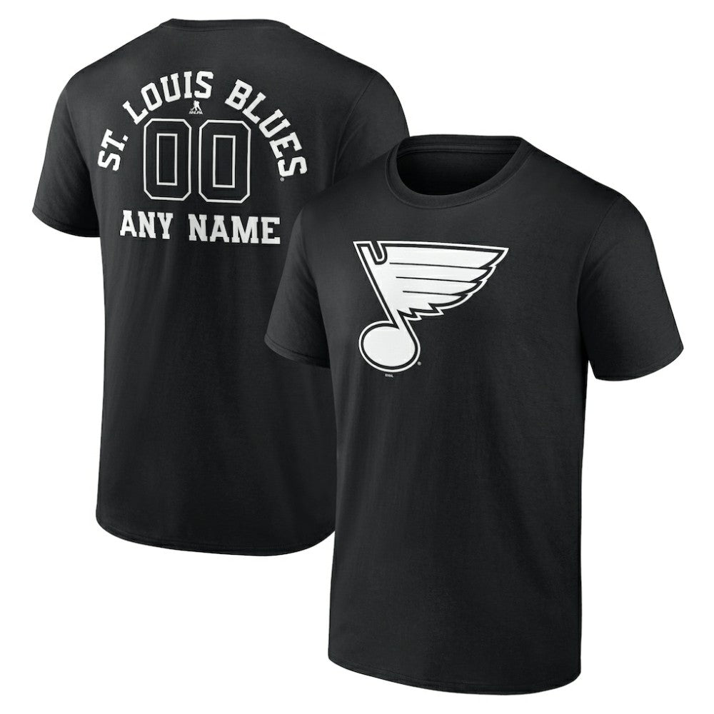 NHL St. Louis Blues Personalized Name & Number Monochrome T-Shirt