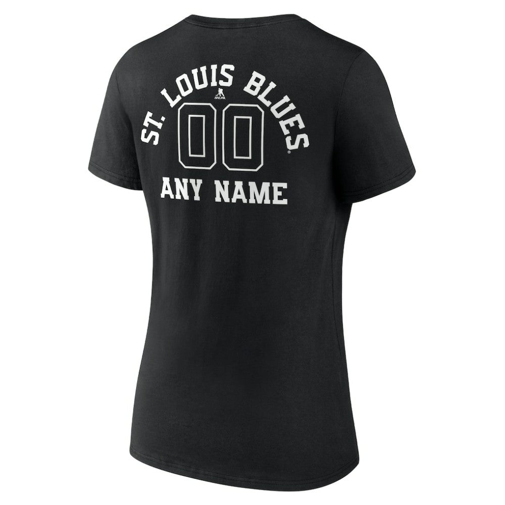 NHL St. Louis Blues Women's Personalized Name & Number Monochrome V-Neck T-Shirt