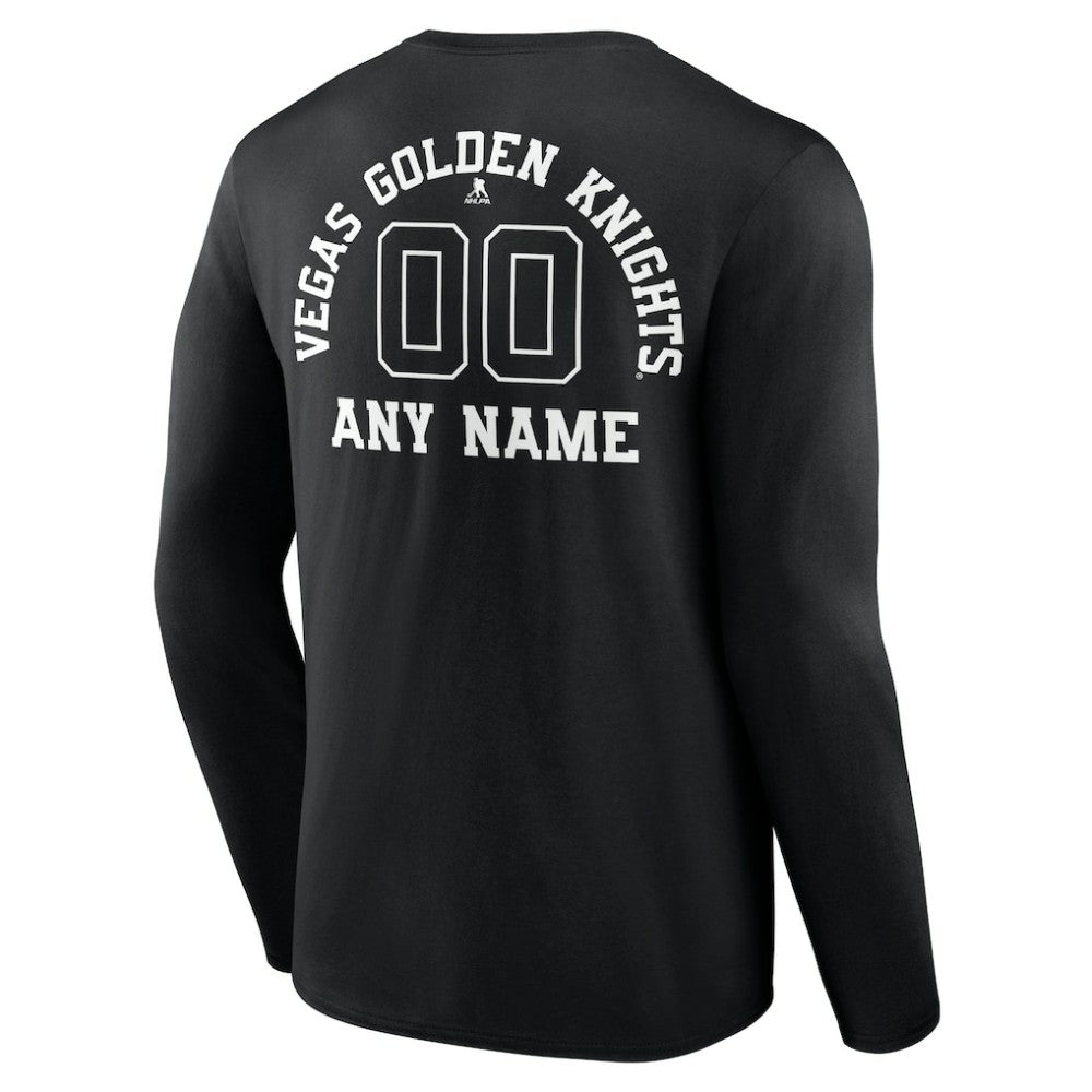NHL Vegas Golden Knights Personalized Name & Number Monochrome Long Sleeve T-Shirt