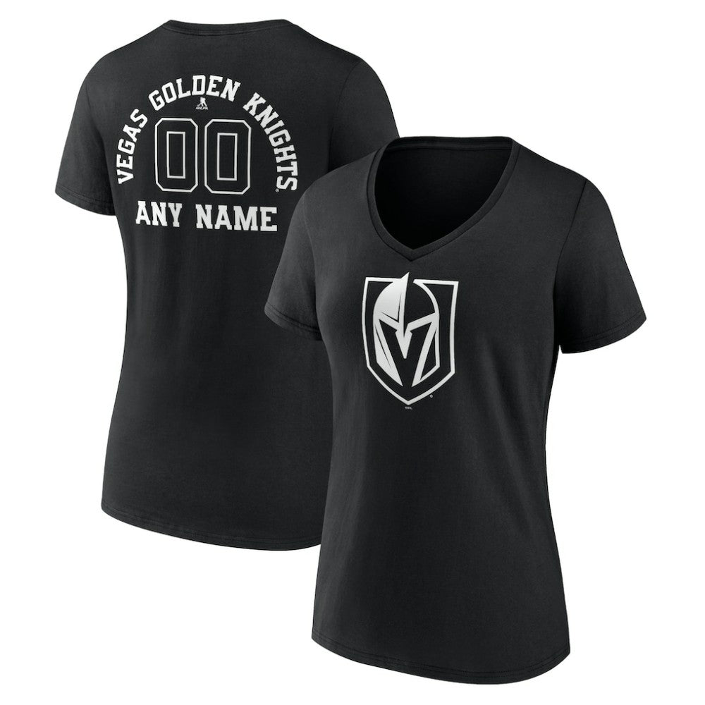 NHL Vegas Golden Knights Women's Personalized Name & Number Monochrome V-Neck T-Shirt